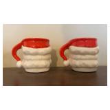 Santa Claus Mugs - Ceramic Bearded Heads (Lot of 7)
