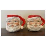 Santa Claus Mugs - Ceramic Bearded Heads (Lot of 7)