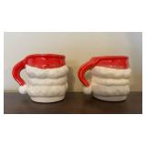 Santa Claus Mugs - Ceramic Bearded Heads (Lot of 7)
