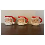 Santa Claus Mugs - Ceramic Bearded Heads (Lot of 7)