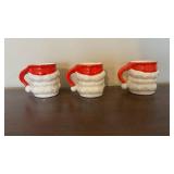 Santa Claus Mugs - Ceramic Bearded Heads (Lot of 7)