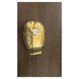 Antique Brass Reindeer Sleigh Sculpture with Ornate Scrollwork - 3 Deer