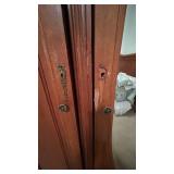 Antique French Country Armoire with Full-Length Mirror - Antique-Style Carved Wood