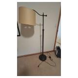 Adjustable Arc Floor Lamp with Drum Shade - Black