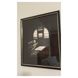 Framed Reimer Monochrome Interior Scene Photograph - Black Frame With Silver Trim