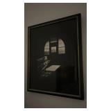 Framed Reimer Monochrome Interior Scene Photograph - Black Frame With Silver Trim