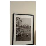 Venice, Italy - Framed Black & White Canal Scene Print