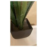 Snake Plant - Faux Sansevieria trifasciata in Black Square Pot