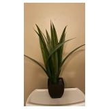 Snake Plant - Faux Sansevieria trifasciata in Black Square Pot