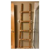 Rustic Handcrafted Wooden Ladder with Rope Bindings - Barnwood Decor Accent
