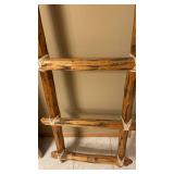 Rustic Handcrafted Wooden Ladder with Rope Bindings - Barnwood Decor Accent
