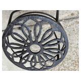 Garden Stool Set - 3-Piece, Wrought Iron with Floral Cutout Top
