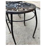 Garden Stool Set - 3-Piece, Wrought Iron with Floral Cutout Top