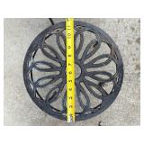 Garden Stool Set - 3-Piece, Wrought Iron with Floral Cutout Top