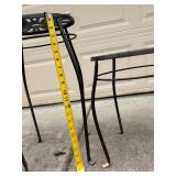 Garden Stool Set - 3-Piece, Wrought Iron with Floral Cutout Top