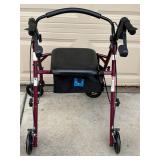 Medline MDS68650ESKD Rollator Walker with Seat & Storage Bag