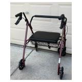 Drive DeVilbiss 4-Wheel Rollator Walker with Basket, 500 lb Capacity