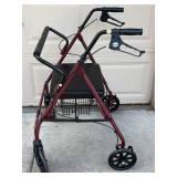 Drive DeVilbiss 4-Wheel Rollator Walker with Basket, 500 lb Capacity