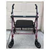 Drive DeVilbiss 4-Wheel Rollator Walker with Basket, 500 lb Capacity