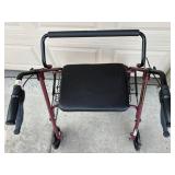 Drive DeVilbiss 4-Wheel Rollator Walker with Basket, 500 lb Capacity