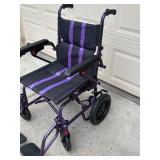 Small Adult or Child Power Wheelchair - Purple/Black Pattern with Under-Seat Battery & Left Joystick