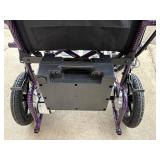 Small Adult or Child Power Wheelchair - Purple/Black Pattern with Under-Seat Battery & Left Joystick