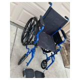Drive Medical Wheelchair, Blue Frame, Black Nylon Seat & Back, Removable Footrests