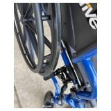 Drive Medical Wheelchair, Blue Frame, Black Nylon Seat & Back, Removable Footrests