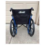 Drive Medical Wheelchair, Blue Frame, Black Nylon Seat & Back, Removable Footrests