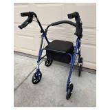 Drive Medical Rollator Walker 4-Wheel Blue - Model 10257BL-1 - 300 lb Capacity