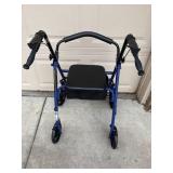 Drive Medical Rollator Walker 4-Wheel Blue - Model 10257BL-1 - 300 lb Capacity