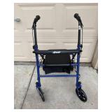 Drive Medical Rollator Walker 4-Wheel Blue - Model 10257BL-1 - 300 lb Capacity