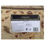 Karastan Oriental Floral Area Rug - Brown Center with Cream Border