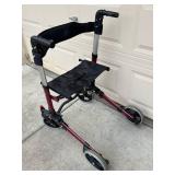 Rollator - Burgundy Frame, 4-Wheel with Seat & Backrest