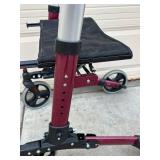 Rollator - Burgundy Frame, 4-Wheel with Seat & Backrest