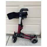 Rollator - Burgundy Frame, 4-Wheel with Seat & Backrest