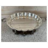 Ornate Silver-Plate CSC Chafing Dish on Stand with Yellow Bakelite Handles