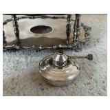 Ornate Silver-Plate CSC Chafing Dish on Stand with Yellow Bakelite Handles