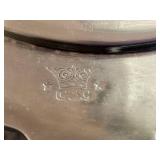 Ornate Silver-Plate CSC Chafing Dish on Stand with Yellow Bakelite Handles