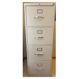HON 4-Drawer Vertical Filing Cabinet with Locking Top Drawer, Gray Steel