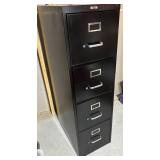 Flex 4-Drawer Filing Cabinet - Black Metal, Label Holders, Vertical
