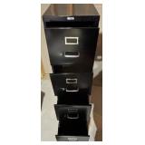 Flex 4-Drawer Filing Cabinet - Black Metal, Label Holders, Vertical
