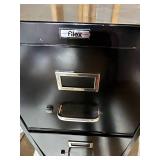 Flex 4-Drawer Filing Cabinet - Black Metal, Label Holders, Vertical