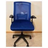 Blue Mesh Back Office Chair - Ergonomic, 5-Star Base with Wheeled Casters