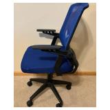 Blue Mesh Back Office Chair - Ergonomic, 5-Star Base with Wheeled Casters