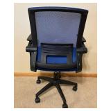 Blue Mesh Back Office Chair - Ergonomic, 5-Star Base with Wheeled Casters