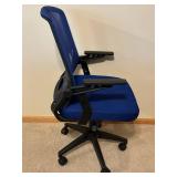 Blue Mesh Back Office Chair - Ergonomic, 5-Star Base with Wheeled Casters