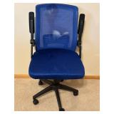 Blue Mesh Back Office Chair - Ergonomic, 5-Star Base with Wheeled Casters