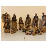 Resin Carved Wood-like Nativity Figures - Angel, Mary, Joseph, Magi & Animals (Assorted)