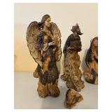 Resin Carved Wood-like Nativity Figures - Angel, Mary, Joseph, Magi & Animals (Assorted)
